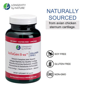 Longevity by Nature - KollaGen II - xs Collagen Type II - 120 Capsules 00215 - The Oasis of Health