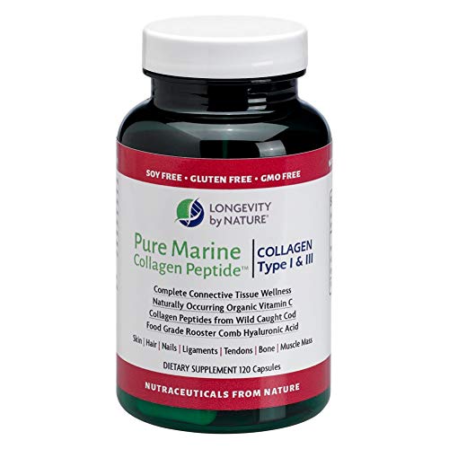 Longevity by Nature - Pure Marine Collage Peptide Type I & III - 120 Capsules - The Oasis of Health
