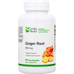 Lucky Brand - GINGER ROOT 550mg 100 VCAPS - The Oasis of Health