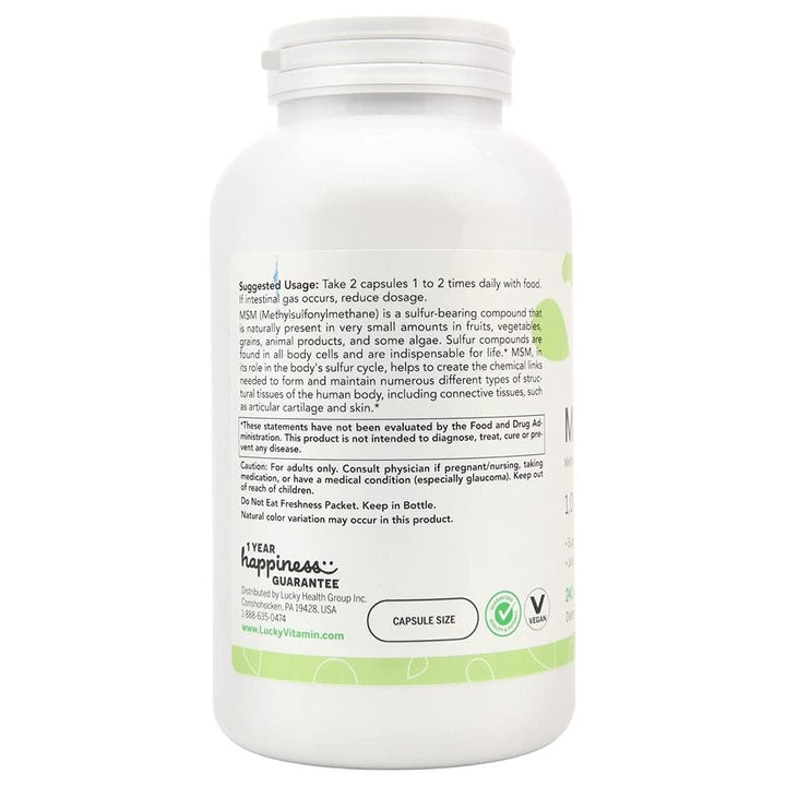 Lucky Brand - M.S.M 1000mg 240 VCAPS - The Oasis of Health