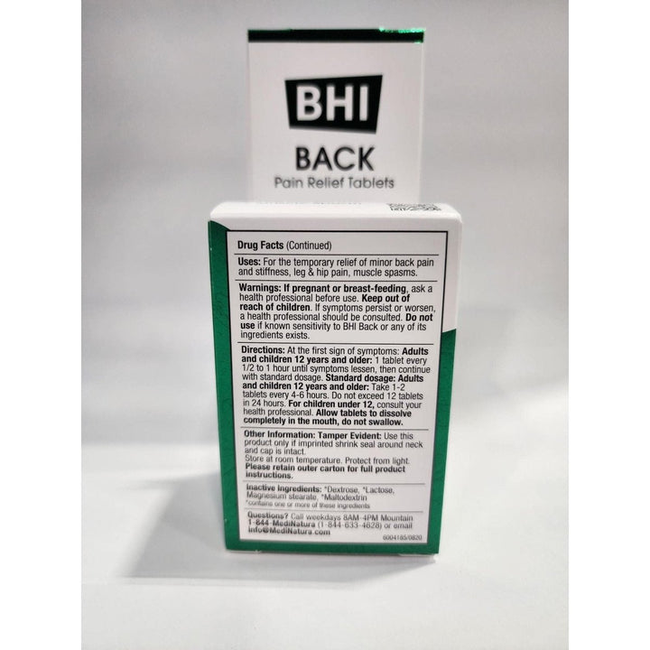 MediNatura BHI Back 100 Tabs - The Oasis of Health