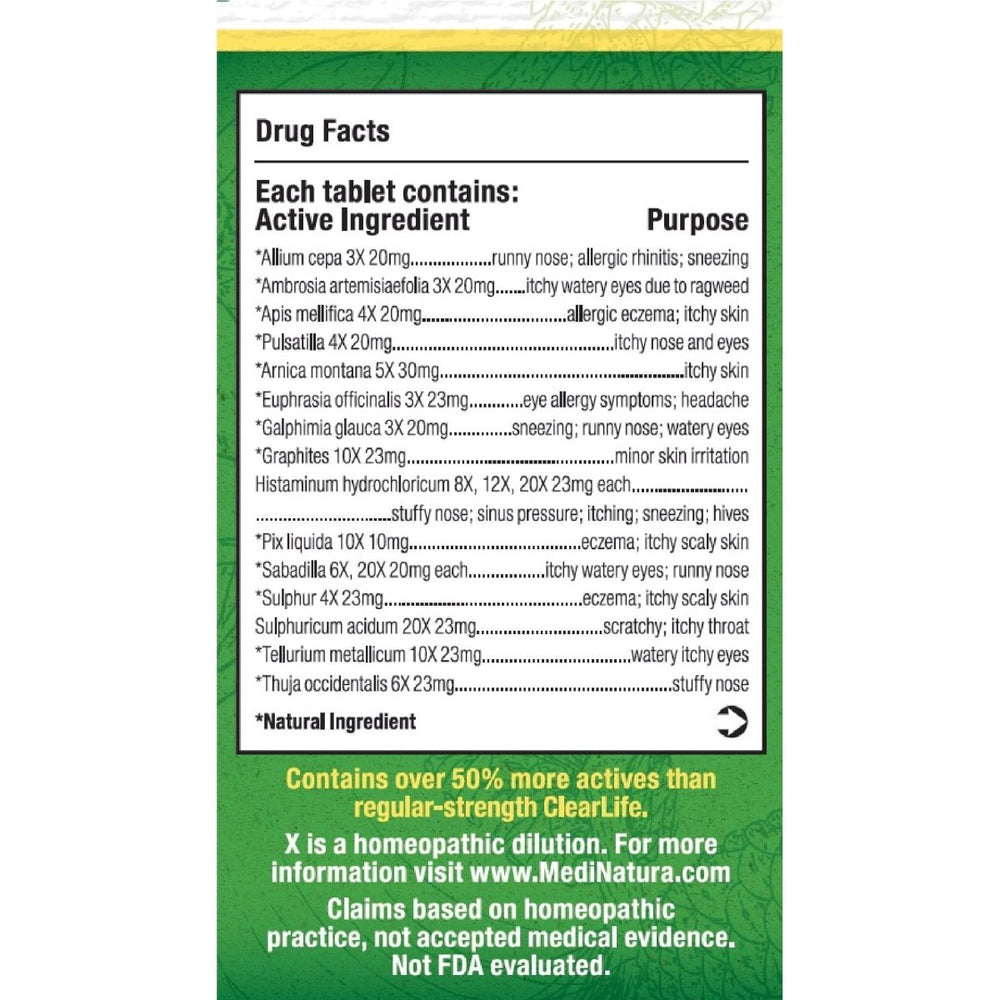 Medinatura ClearLife Allergy Extra Strength 60 Tablets - The Oasis of Health