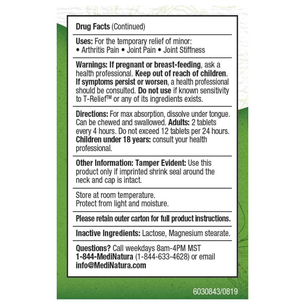 MediNatura T - Relief Arnica +12 Arthritis 100 Tablets - The Oasis of Health