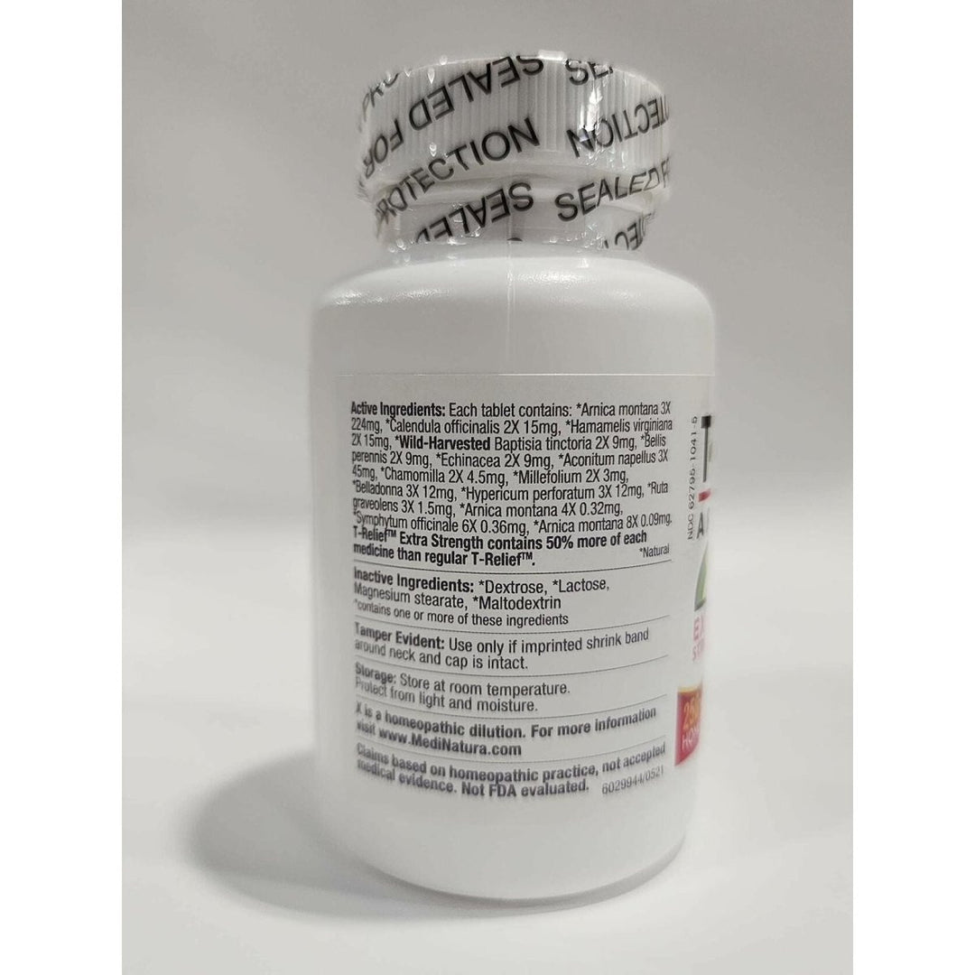 MediNatura T - Relief Extra Strength Arnica +12 Natural Homeopathic Actives for Joint Muscle Aches Pains & Soreness for Women & Men - 250 Tablets - The Oasis of Health