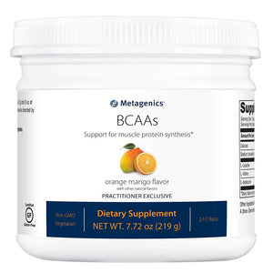 Metagenics BCAAs Powder 7.72 oz (219 g), Orange Mango Flavor, 30 Servings - Non - GMO, Gluten Free, Vegetarian - The Oasis of Health