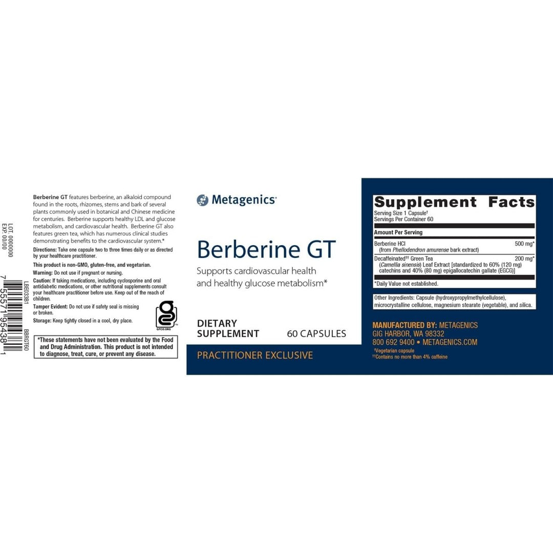Metagenics Berberine GT - Supports Cardiovascular Health and Healthy Glucose Metabolism* | 60 Count - The Oasis of Health
