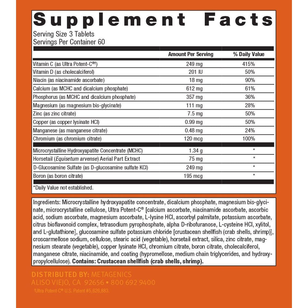 Metagenics Bone Builder Active Multivitamin Tablet - 60 Servings - The Oasis of Health