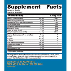 Metagenics Collagenics Nutritional Supplement Support for Connective Tissue and Collagen Tablet - 180 Count - The Oasis of Health