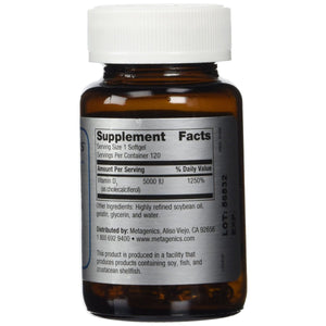 Metagenics, D3 5000, 120 Softgels - The Oasis of Health