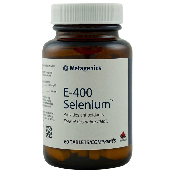 Metagenics E - 400 Selenium, Antioxidant Supplement with Vitamin E to Help Support Cellular Health - 60 Tablets, 2 Month Supply - The Oasis of Health
