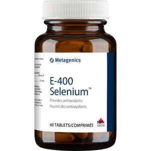 Metagenics E - 400 Selenium, Antioxidant Supplement with Vitamin E to Help Support Cellular Health - 60 Tablets, 2 Month Supply - The Oasis of Health