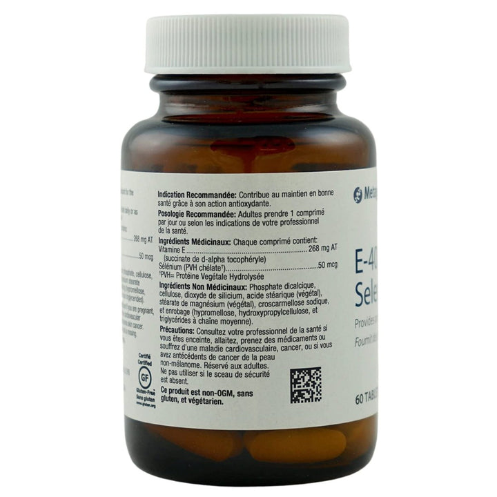 Metagenics E - 400 Selenium, Antioxidant Supplement with Vitamin E to Help Support Cellular Health - 60 Tablets, 2 Month Supply - The Oasis of Health