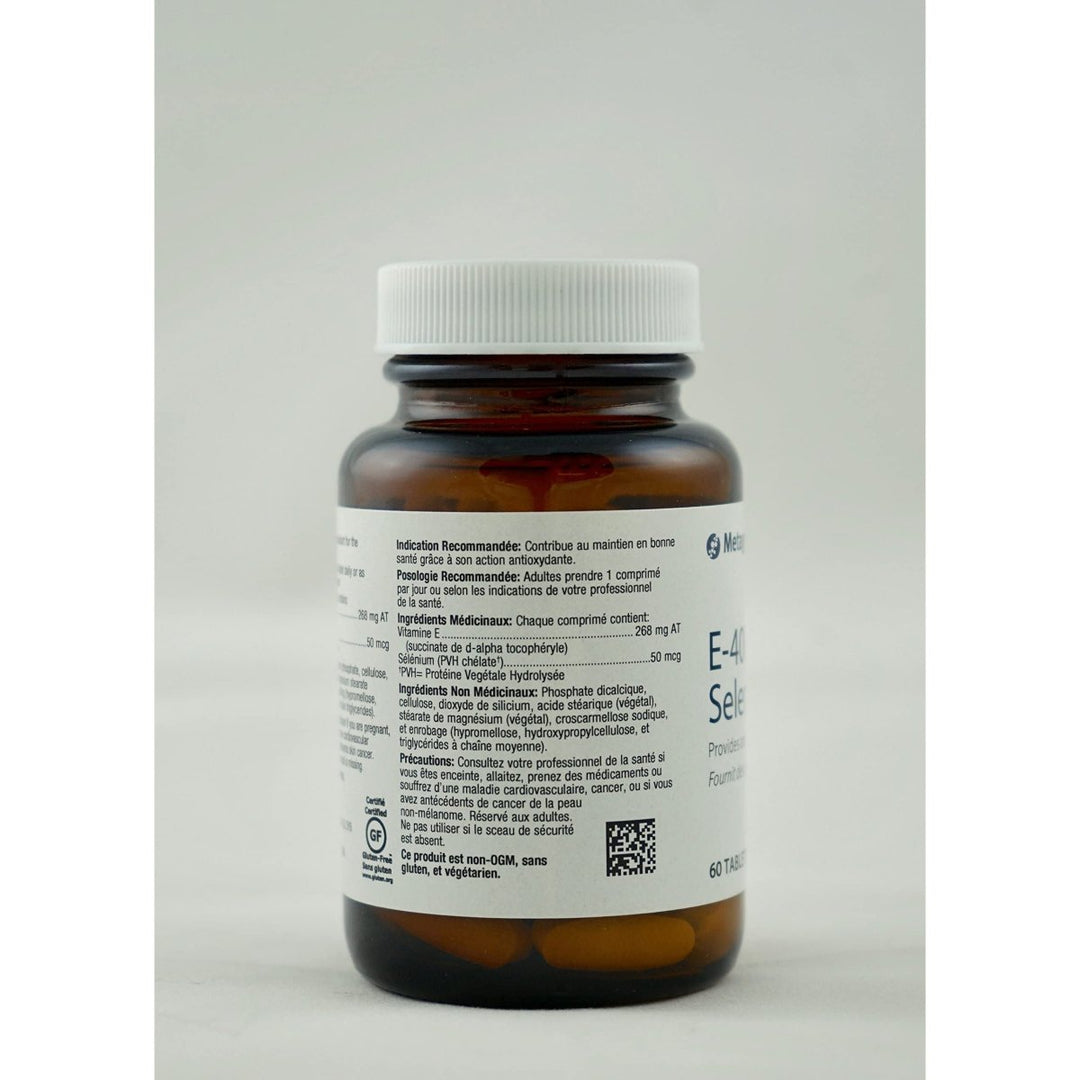 Metagenics E - 400 Selenium, Antioxidant Supplement with Vitamin E to Help Support Cellular Health - 60 Tablets, 2 Month Supply - The Oasis of Health