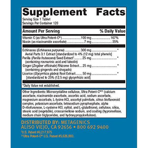 Metagenics - Echinacea Synergy - 120 Tablets - The Oasis of Health