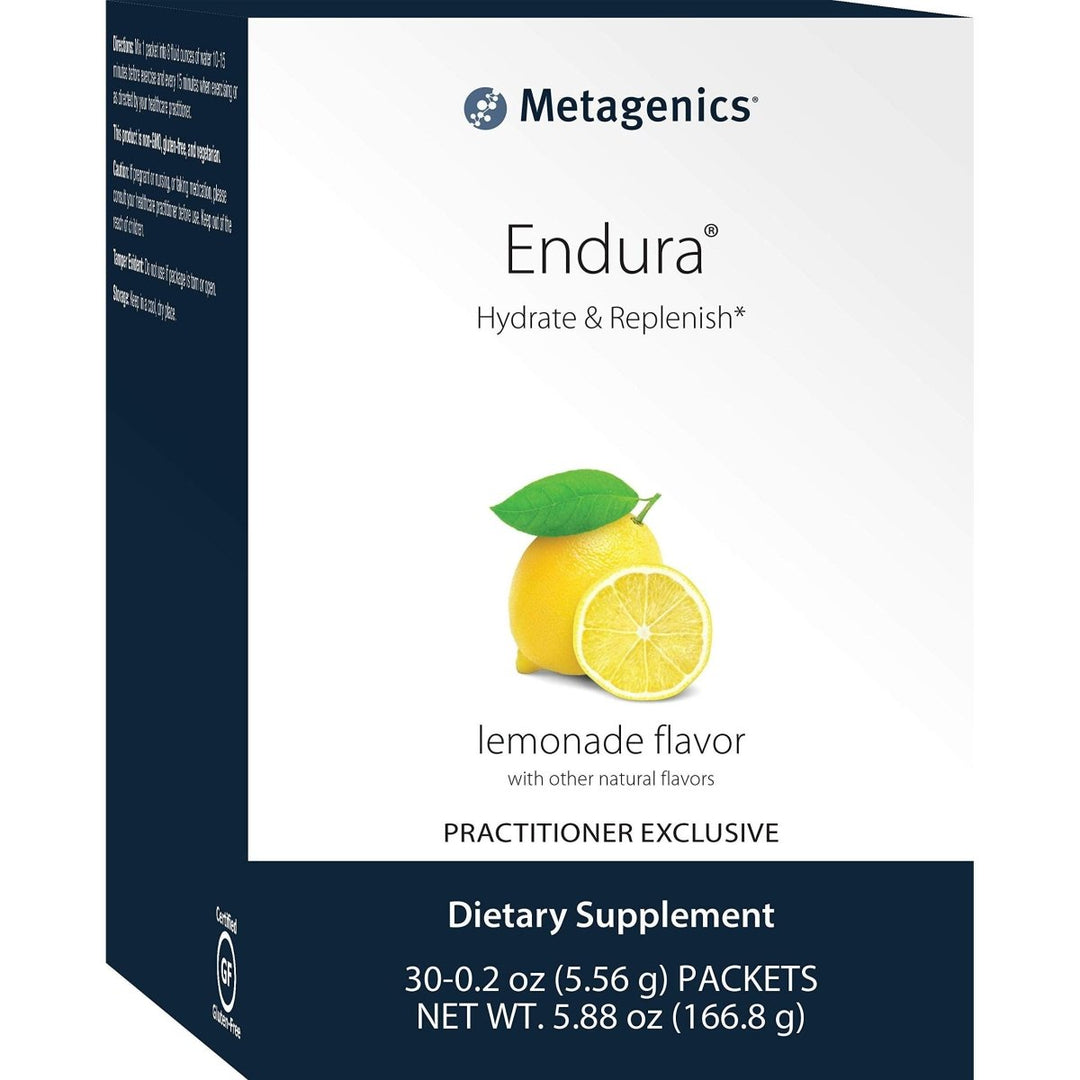 Metagenics Endura Hydrating Drink Mix to Support Fluid Balance and Restore Key Electrolytes, Zero Sugar, No Artificial Sweeteners - Lemonade Flavor, 30 Servings - The Oasis of Health