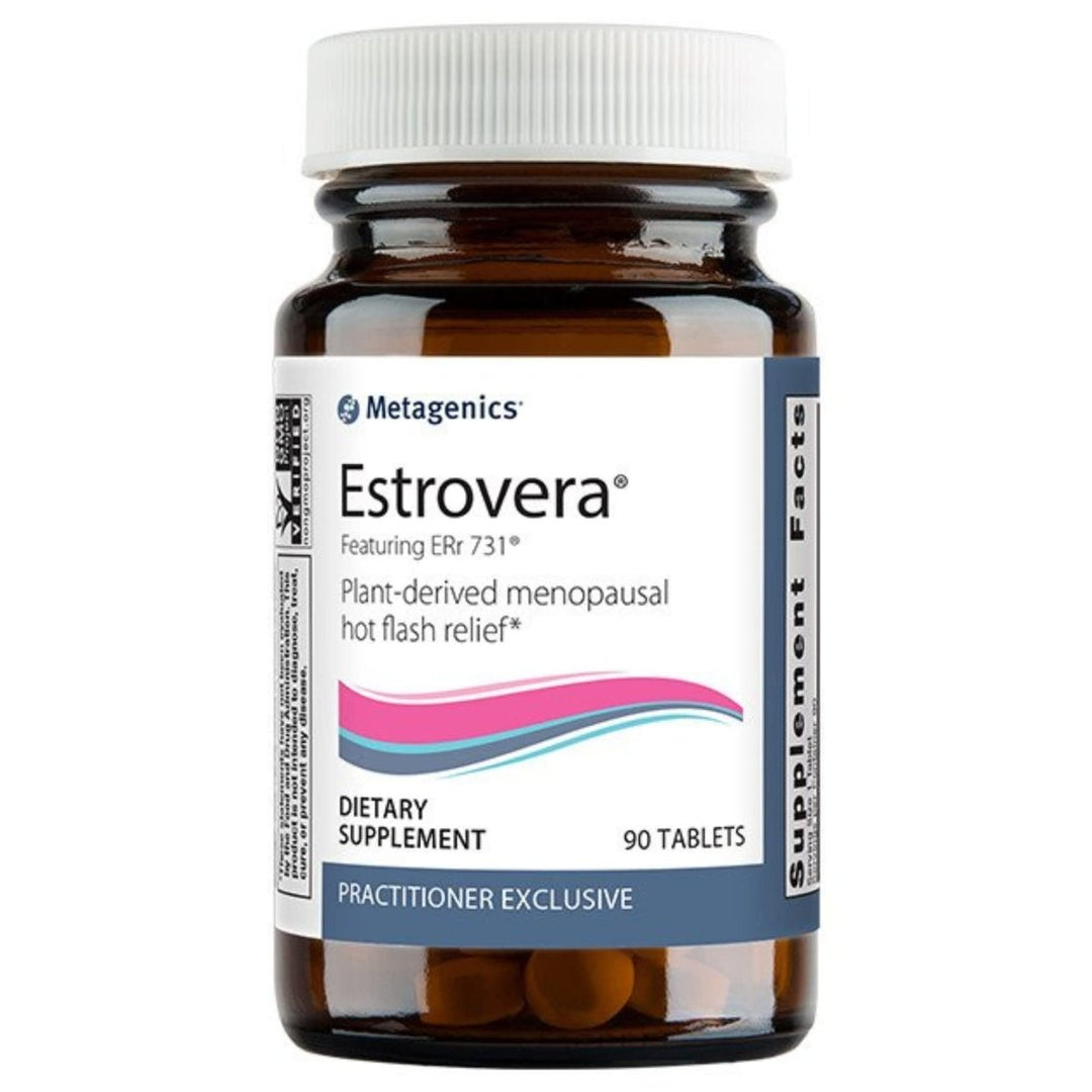 Metagenics Estrovera - Plant Derived Menopause Hot Flash Relief, Formulated with Rhubarb Root Extract to Help Relieve Hot Flashes, Night Sweats and Sleep Disturbances, 90 Tablets, 3 Month Supply - The Oasis of Health