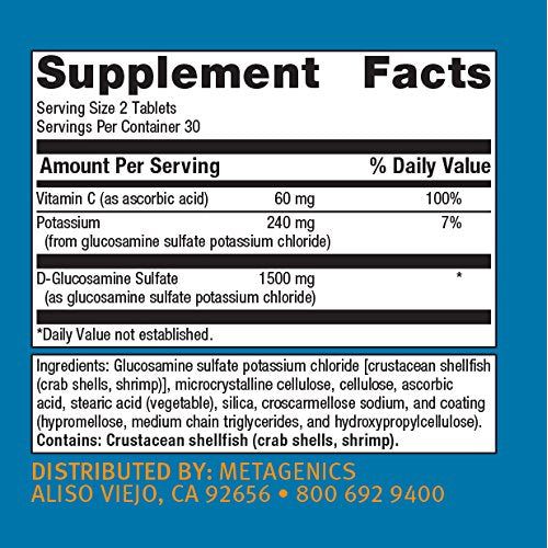 Metagenics - Glucosamine Sulfate 750, 60 Count - The Oasis of Health