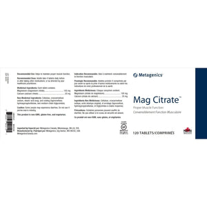 Metagenics Mag Citrate, Magnesium Citrate Supplement with Calcium to Help Support Healthy Muscle Function - 30 Servings - The Oasis of Health