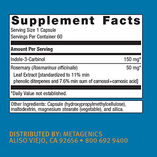 Metagenics Meta I 3 C? ? Stabilized Indole - 3 - Carbinol ? 60 Servings - The Oasis of Health