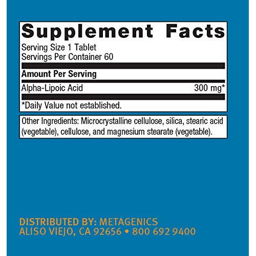 Metagenics Meta Lipoate 300 mg Alpha Lipoic Acid to Help Support a Healthy Metabolism and Tissue Health, ALA - 60 Tablets - The Oasis of Health