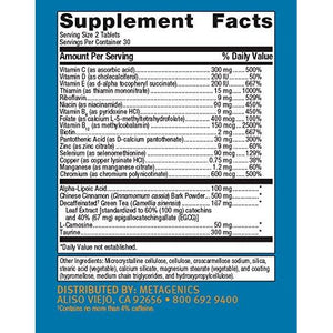 Metagenics - MetaGlycemX, 60 Count - The Oasis of Health