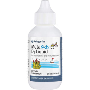 Metagenics MetaKids D3 1000 IU Liquid Vitamin D Supplement to Help Support Bone and Immune Health - 2 fl oz, 2,275 Servings - The Oasis of Health