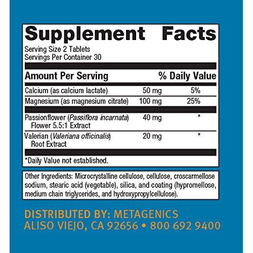 Metagenics MyoCalm | Muscle Relaxation and Comfort Formula with Passionflower and Valerian Root | 60 Tablets - The Oasis of Health