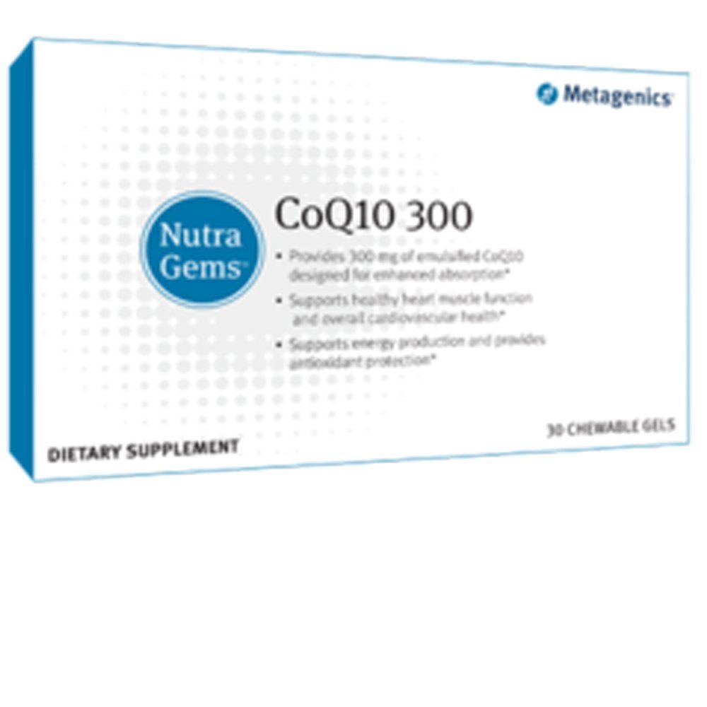 Metagenics NutraGems CoQ10 300 30 Chewable Gels - Natural Fruit Flavor - The Oasis of Health