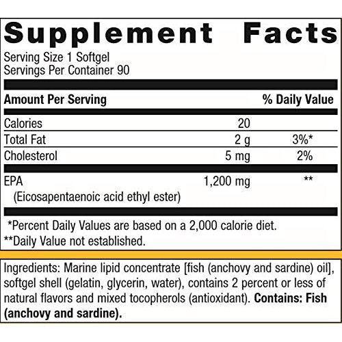 Metagenics OmegaGenics? EPA 1200 ? Omega - 3 Oil ? Daily Supplement to Support Cardiovascular Health &amp; Healthy Mood, 90 Count - The Oasis of Health