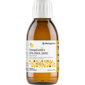Metagenics OmegaGenics EPA DHA 2400 Liquid Omega 3 Fish Oil Daily Supplement to Help Support Cardiovascular Health and Immune Function - Lemon Flavor, 5 fl oz, 30 Servings - The Oasis of Health