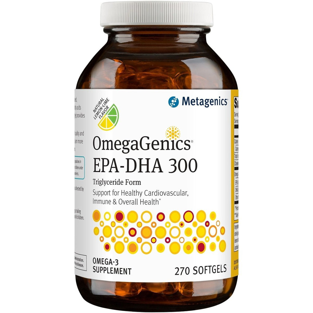 Metagenics OmegaGenics EPA - DHA 300mg - Daily Omega 3 Fish Oil Supplement to Support Cardiovascular, Musculoskeletal and Immune System Health - 270 Softgels - The Oasis of Health