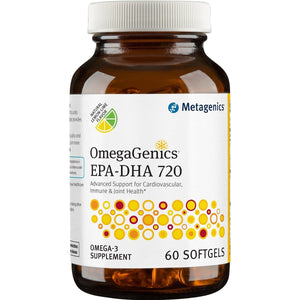 Metagenics OmegaGenics EPA - DHA 720mg - Daily Omega 3 Fish Oil Supplement to Support Cardiovascular, Musculoskeletal and Immune System Health - 60 Count - The Oasis of Health