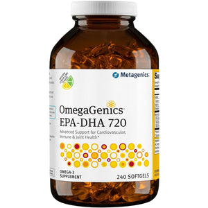 Metagenics OmegaGenics EPA - DHA 720mg Nutritional Supplement Daily Omega 3 Fish Oil Supplement to Support Cardiovascular Softgel - 240 Count - The Oasis of Health