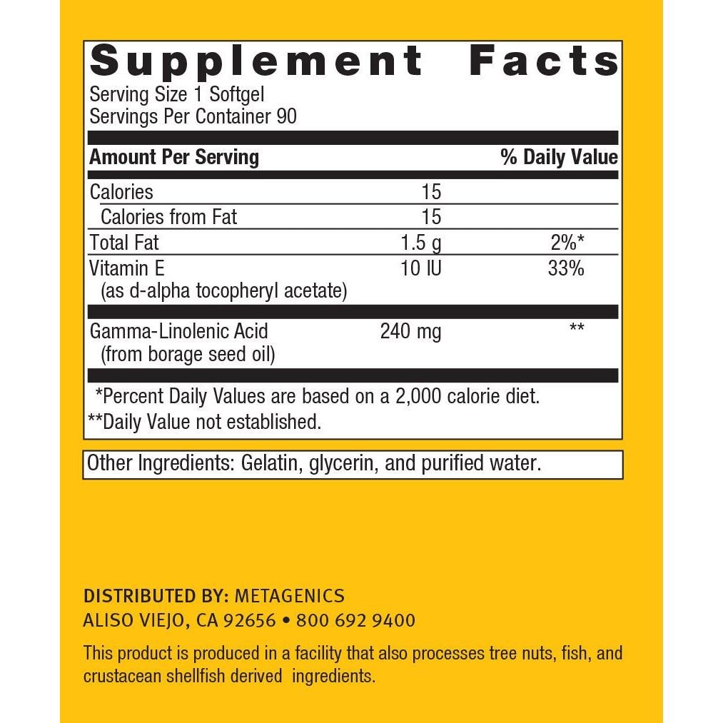 Metagenics - OmegaGenics GLA 240, 90 Count - The Oasis of Health