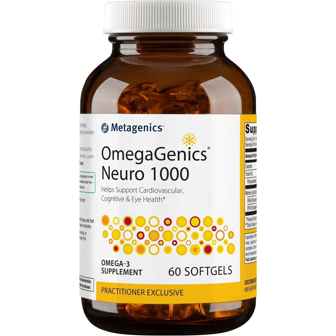 Metagenics - OmegaGenics Neuro 1000, 750 mg DHA and 250 mg EPA, Concentrated, Purified Source of Omega - 3 Fatty acids, 60 Count - The Oasis of Health