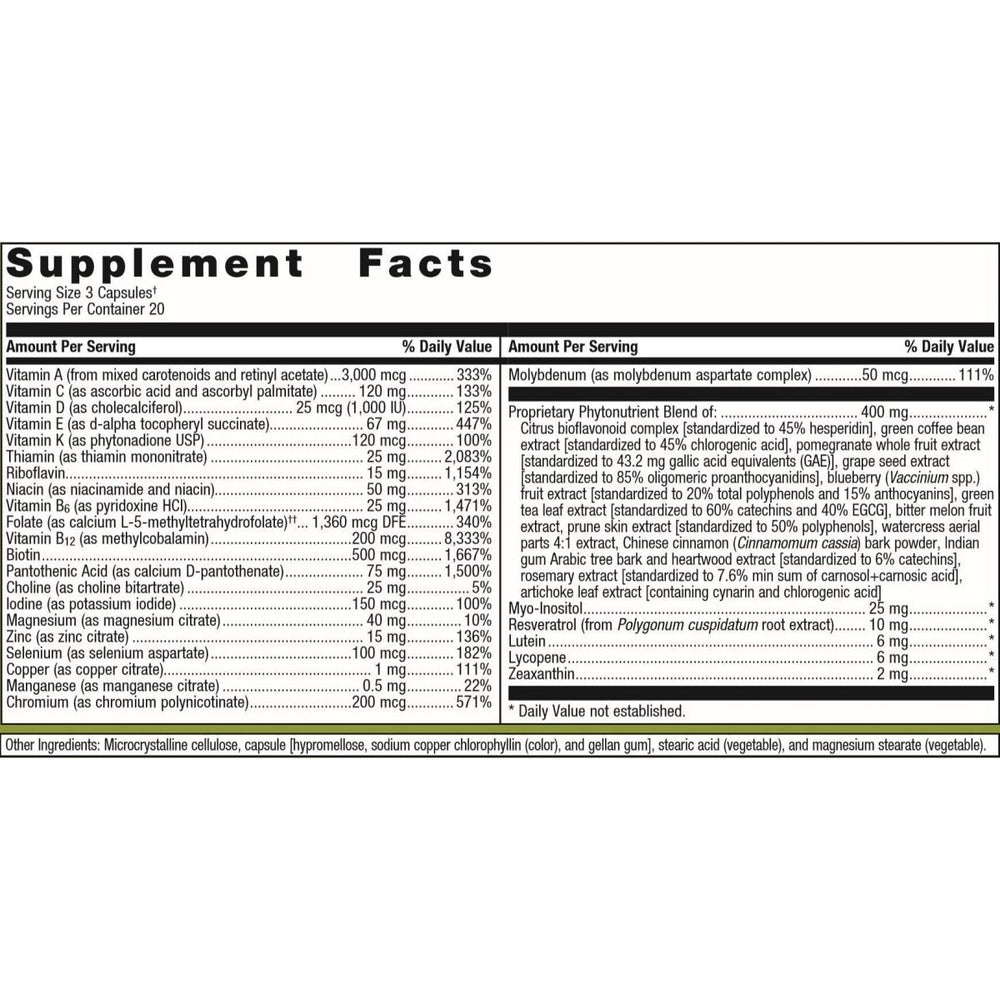 Metagenics PhytoMulti - Daily Multivitamin Supplement with Phytonutrients, Vitamins and Minerals for Multidimensional Health Support - 60 Tablets, 20 Day Supply - The Oasis of Health