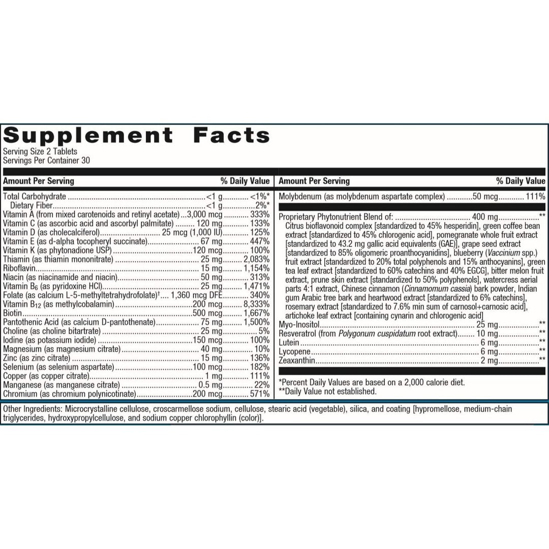 Metagenics - PhytoMulti without Iron 60 Tablets - The Oasis of Health