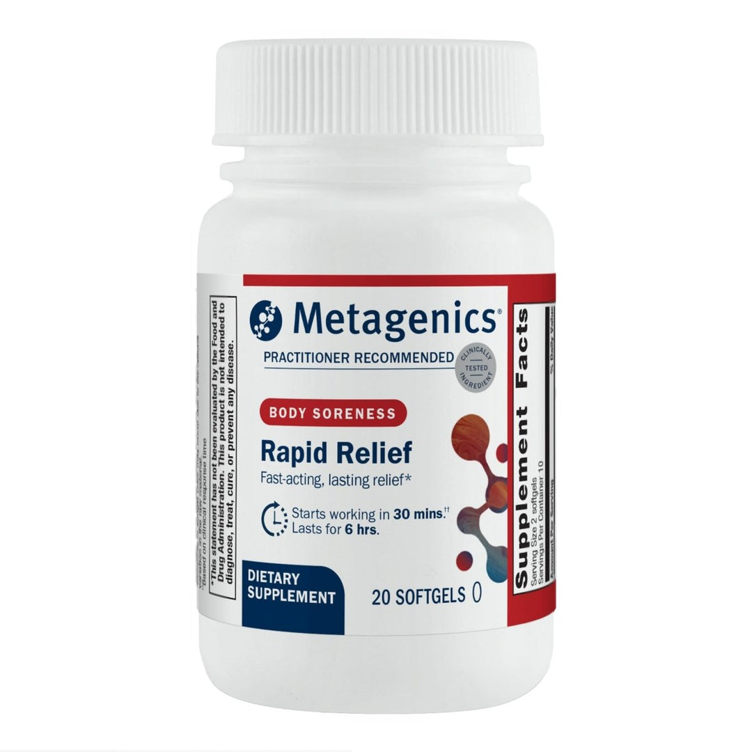 Metagenics Rapid Relief - Herbal Supplement for Occasional Discomfort in The Back, Joints & Muscles* - Includes Turmeric & Boswellia Extract - 20 Softgels - The Oasis of Health