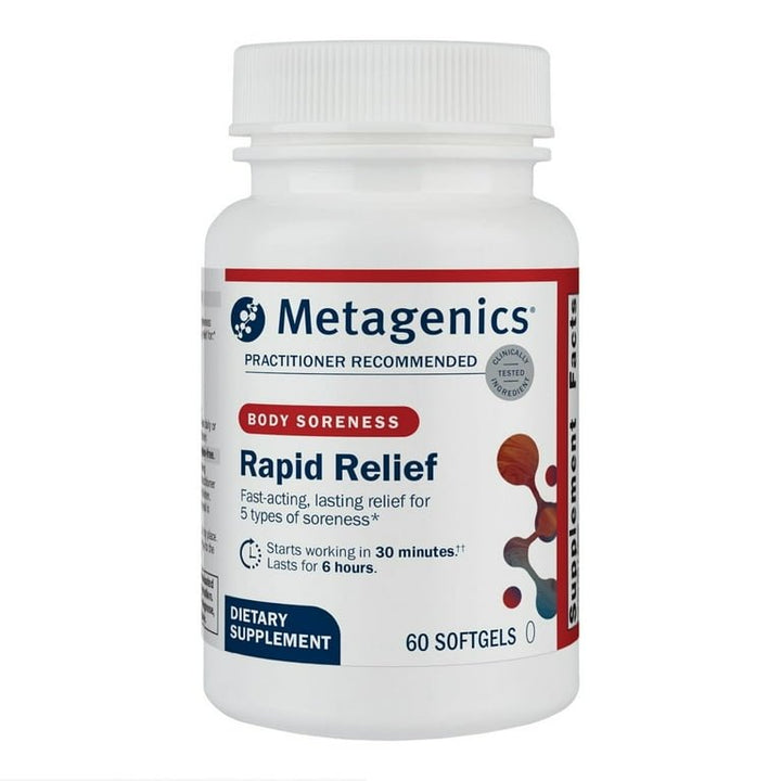 Metagenics Rapid Relief - Herbal Supplement for Occasional Discomfort in The Back, Joints &amp; Muscles* - Includes Turmeric &amp; Boswellia Extract - 60 Softgels - The Oasis of Health