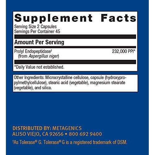 Metagenics SpectraZyme? Gluten Digest ? Targeted Support for Enzymatic Breakdown of Gluten* ? 45 servings - The Oasis of Health