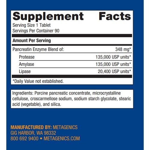 Metagenics SpectraZyme? Pan 9X ES ? Bioactive Pancreatic Enzymes for Digestive Support* ? 90 Servings - The Oasis of Health