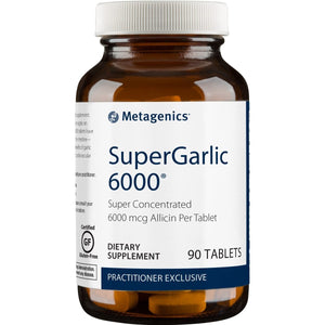 Metagenics SuperGarlic 6000, Concentrated Garlic Supplement, 6000 mcg Allicin Per Tablet to Help Support Healthy Triglycerides - 90 Count - The Oasis of Health