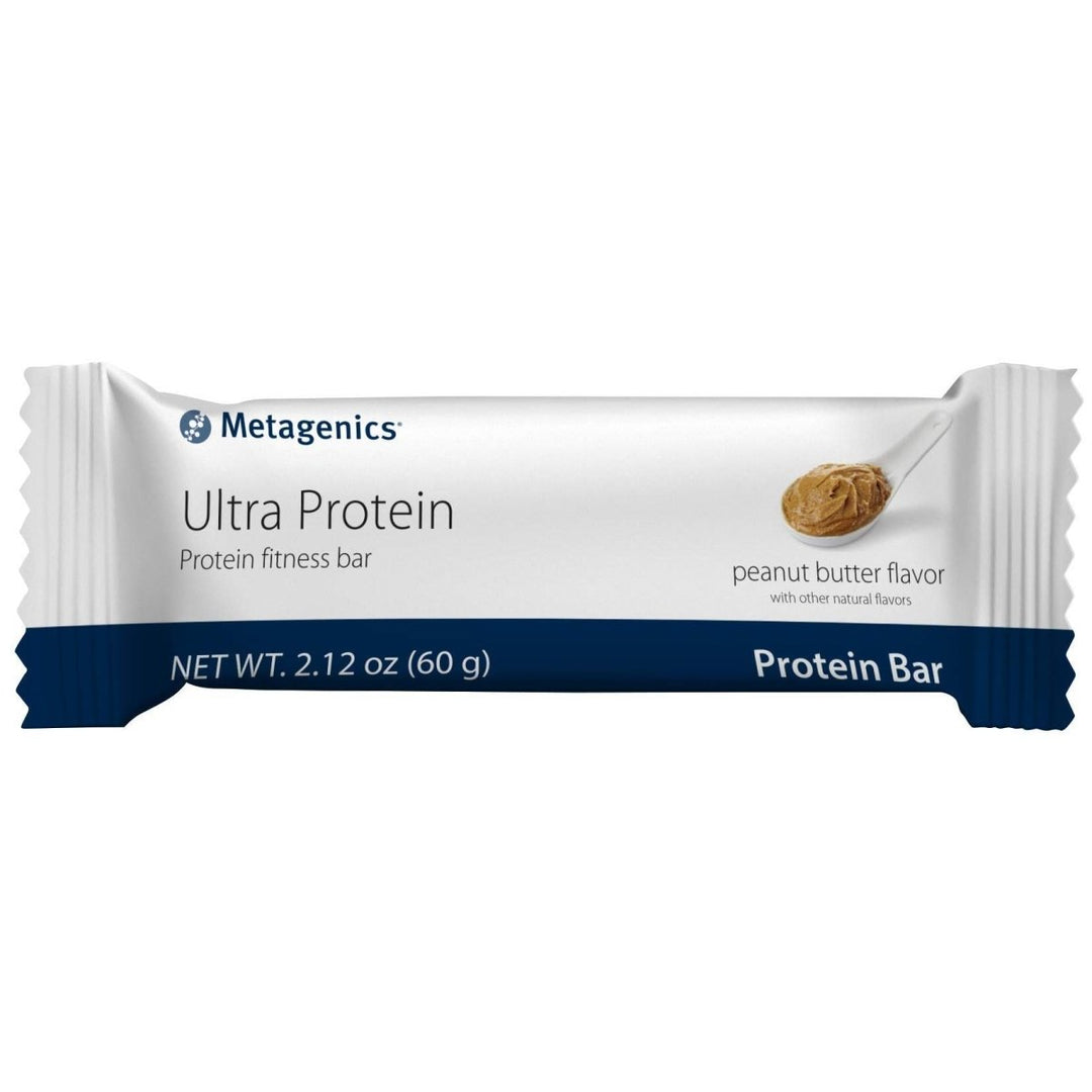 Metagenics Ultra Protein Bar - Protein Fitness Bar with 19 grams of Protein and 8 grams of Dietary Fiber, Peanut Butter Flavor, 12 Bars - The Oasis of Health