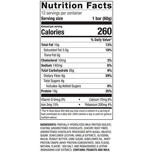 Metagenics Ultra Protein Bar - Protein Fitness Bar with 19 grams of Protein and 8 grams of Dietary Fiber, Peanut Butter Flavor, 12 Bars - The Oasis of Health