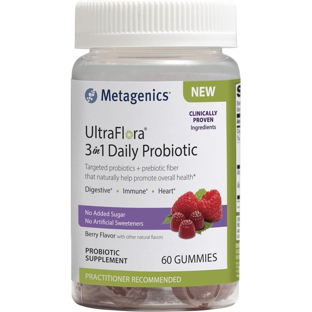 Metagenics - UltraFlora 3 in 1 Daily Probiotic Supplement to Support Gut and Immune Health for Adults and Children* - 60 Gummies - The Oasis of Health