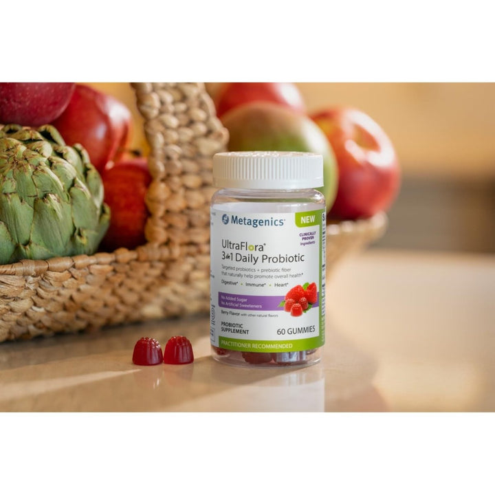 Metagenics - UltraFlora 3 in 1 Daily Probiotic Supplement to Support Gut and Immune Health for Adults and Children* - 60 Gummies - The Oasis of Health