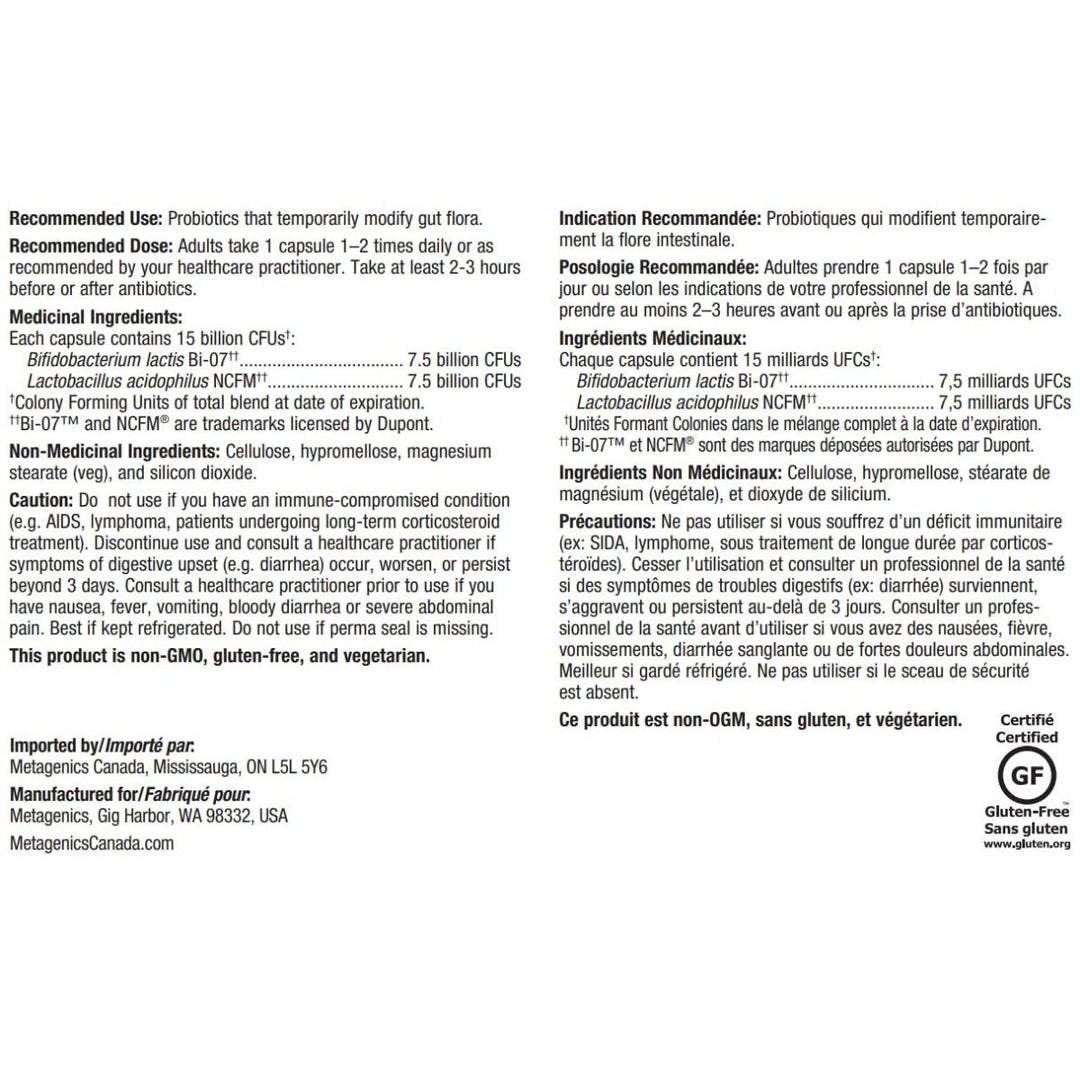 Metagenics UltraFlora Balance - Daily Probiotic for Immune Support and Digestive Health, Designed to Support a Healthy Intestinal Environment - 120 Count - The Oasis of Health