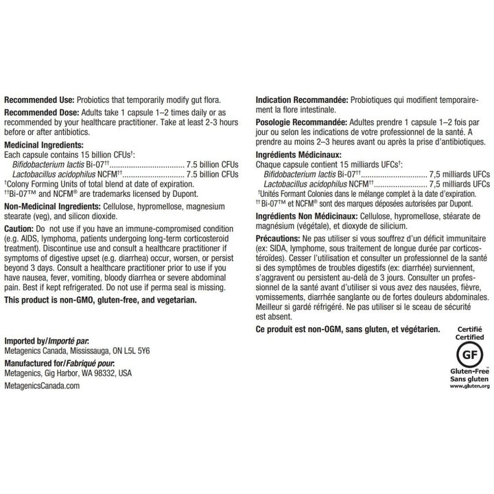 Metagenics UltraFlora Balance - Daily Probiotic for Immune Support and Digestive Health, Designed to Support a Healthy Intestinal Environment - 120 Count - The Oasis of Health