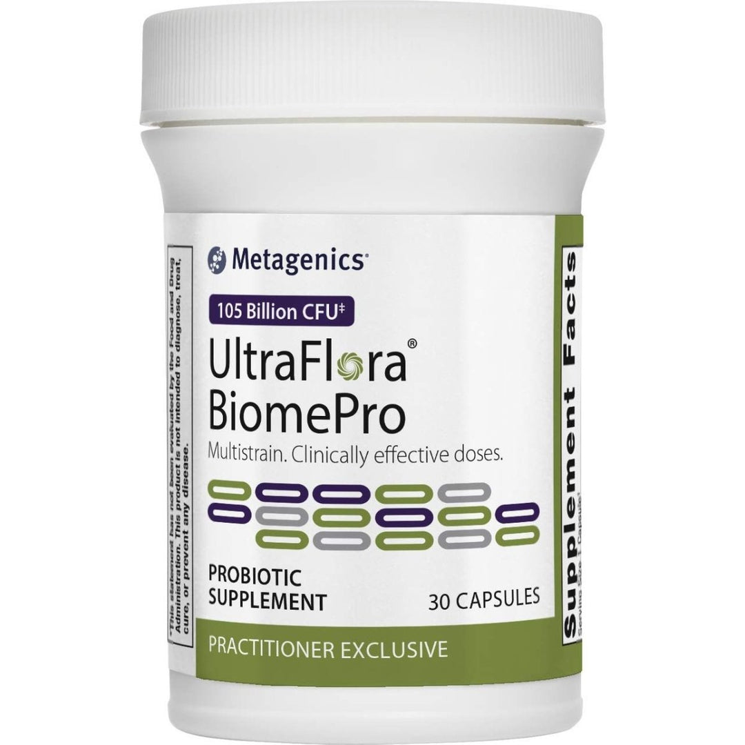 Metagenics UltraFlora BiomePro, Daily Multistrain Probiotic Supplement to Help Support Gastrointestinal and Immune Health - 30 Capsules, 1 Month Supply - The Oasis of Health