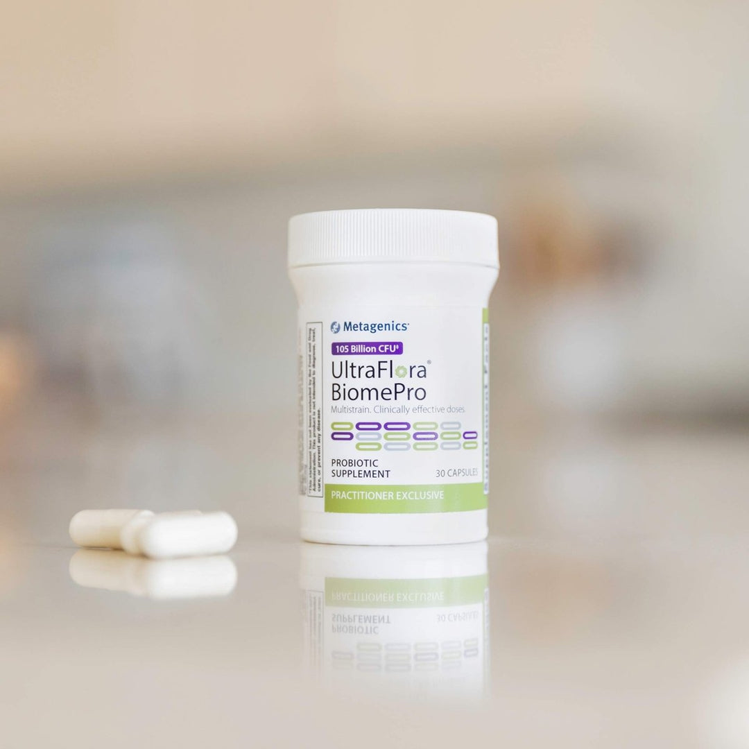 Metagenics UltraFlora BiomePro, Daily Multistrain Probiotic Supplement to Help Support Gastrointestinal and Immune Health - 30 Capsules, 1 Month Supply - The Oasis of Health